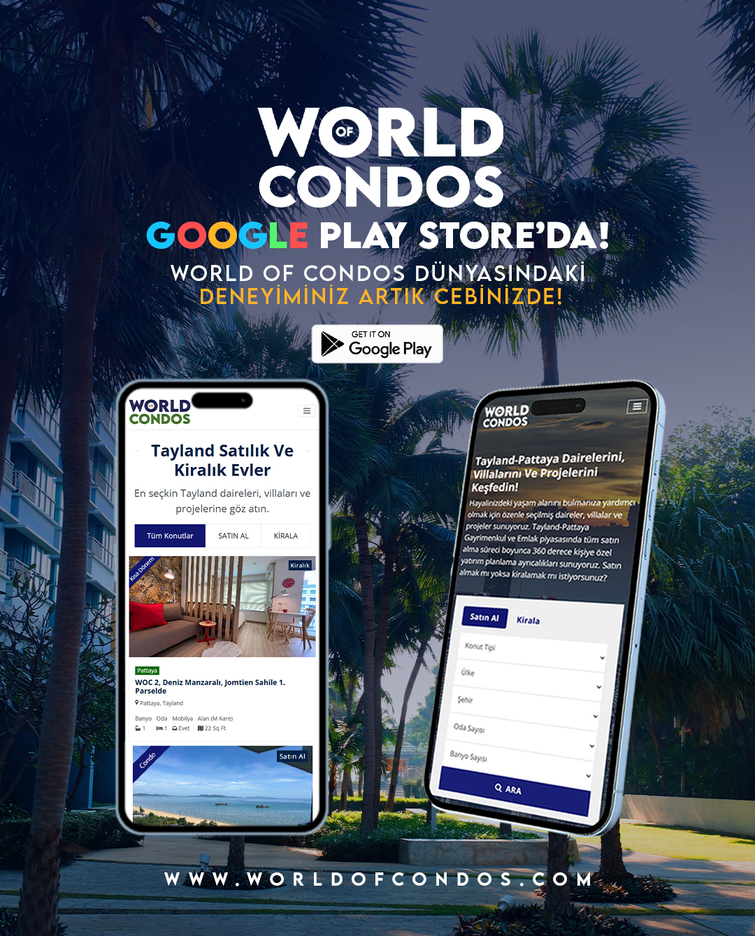 World of Condos Mobil Uygulaması Google Play Store’da Yayında